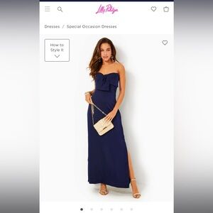 Lilly Pulitzer navy bow dress